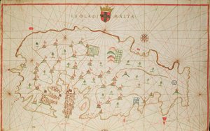 La Isla de Malta, de un atlas náutico, 1646 de Italian School